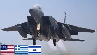 ВВС США. Истребители F-16, F-15E и F-4 Phantom II во время многонациональных учений в Греции.