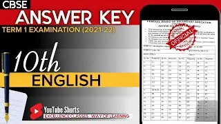 10th English (Term-1) OFFICIAL ANSWER KEY | YT #shorts