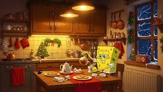 SpongeBob's Cozy Winter Kitchen ❄️ Warm Lofi Beats for Studying & Relaxing ☕️ Calm Holiday Vibes