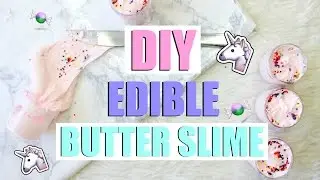 DIY EDIBLE UNICORN BUTTER SLIME!🦄🍬 - Easy & satisfying slime recipe