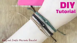 DIY 금볼을 넣은 심플한 마크라메 매듭팔찌  Simple macrame bracelet with a gold ball