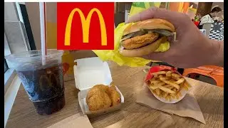 Eating McDonalds POV ASMR $5 McValue Meal McChicken Sandwich Chicken McNuggets French Fries Coke