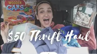 HUGE $50 THRIFT HAUL! | Homeschool, Parenting books, Athletic Wear, and More!