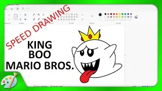 Dibujos en Paint 132 - Speed Drawing - dibujo rapido de King Boo de Super Mario Bros
