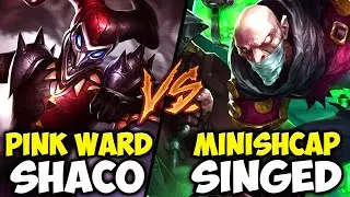 PINK WARD SHACO VS. THE RANK 1 SINGED MINISHCAP (ANNOYING ONE TRICK BATTLE)