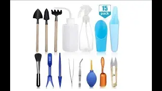 SONGZIMING 15 Pieces Succulent Plants Tools, Mini Garden Hand Tools Set Transplanting Tools-Overview