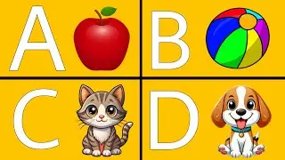 Песенка про алфавит ABCD, буква А — яблоко 🍎, изучаем алфавит для детей и малышей