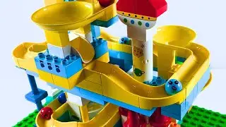 Satisfying Marble Run Building Blocks Coaster Spaceship Rocket And Candy Course! ASMR