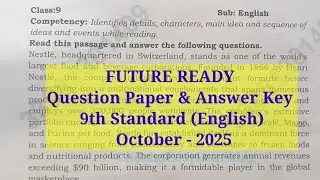 9th English Future Ready/Question Paper & Answer Key/ October-2025