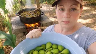 COMO EU FA&Ccedil;O DOCE DE FIGO SIMPLES NO FOG&Atilde;O A LENHA#RECEITAS DA RO&Ccedil;A #