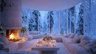 3 Hours Cozy Room Ambience ❄️ Snow Outside & Relaxing Piano Music