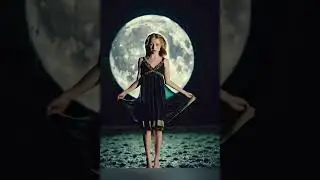 Little Girl & The Moon 🌙✨ | Magical Night Animation | Relaxing Short #shorts