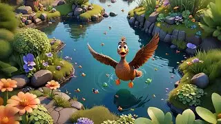 The Time-Traveling Duck of Ticklepond Bay 🦆 #kids #poems #baby #foryou #cartoon #fivelittleducks