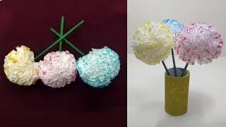 How to Make Round Tissue Paper Flower / DIY Paper Flower