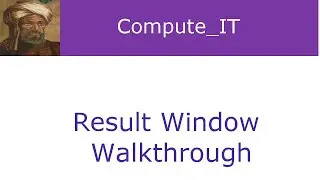 Building a GUI Make the result window - Lesson 9