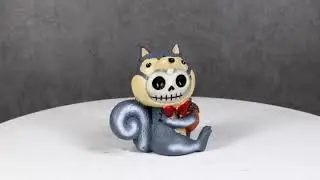 Furrybones Nibbles The Squirrel Voodoo Skeleton With Acorn Figurine Collectible