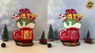 How To Make Paper Cut Lantern Boots Santa