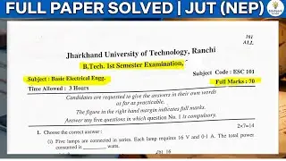Basics of Electrical Engineering |B.Tech 1st Year (NEP Pattern) |PYQ Full Solution | Eduspark