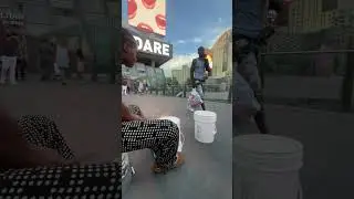 Epic Bucket Drumming Performance by RED on Las Vegas Strip | Street Music Magic
