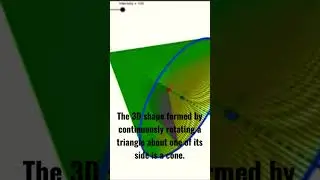 The 3D-shape formed by continuously rotating a triangle about its side is a cone.