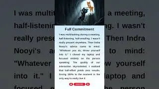 Full Commitment 💯 Doing It Halfway? (Indra Nooyi)