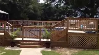 Williams above ground pool deck with gazebo