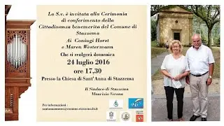 Cittadinanza benemerita a Maren ed Horst Westermann