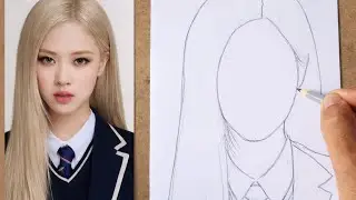 BLACKPINK Rose Pencil Sketch | Beautiful Rose Drawing | Easy & Aesthetic Flower Art#aesthetic #art 