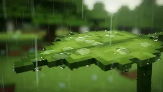 Peaceful Minecraft Rain in Forest | Relaxing Daytime Ambience with Water & Thunder Sounds
