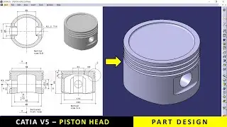 CATIA | Engine Piston Head | Tutorial for Beginners with drawings