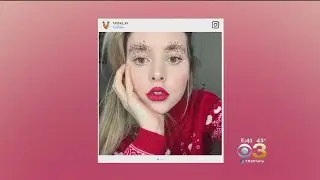 Women Bedazzling Eyebrows With Christmas Tree-Like Ornaments In Latest Trend