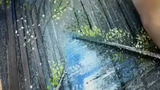 Walking in the Rain../Comb Painting Technique.... amazing painting work,🌈