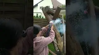 paints on wooden surface cleaning by AKQ-100 pulsed laser cleaning machine