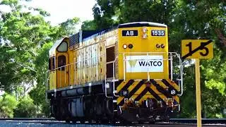 Watco is using Rail Heritage WA AB 1535 to travel north to THREE SPRINGS, to collect ballast wagons.