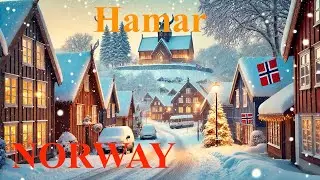 Hamar, Norway 🇳🇴 | Snowy Streets, Houses & Viking Heritage