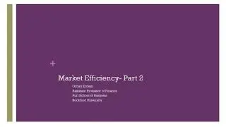 Market Efficiency Part 2: Autocorrelation and Abnormal Returns
