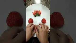 Amazing Strawberry🍓 Lotus Flower Making Hack#Quck Fruit Cutting#Shorts #Youtubeshots#Canada Diary#