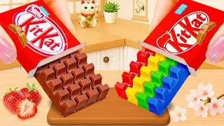 Rainbow KitKat Chocolate Bar 🍫🌈 | レインボーキットカットチョコレート | Sweets Japan