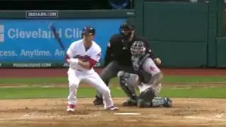 2016 Indians: Tyler Naquin hits a single his career first hit (4.06.16)