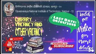 Library Vacancy/ Visvesvaraya National Institute of Technology, Nagpur/VNIT