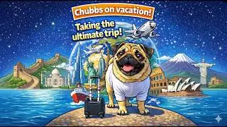 Chubbs in Dubai! 🐾🌴 Sandy Zoom & Splash Boom! #youtubestories #vacation #dubai #worldtour
