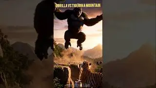 Heroic Gorilla Saves Baby Goat from Tiger Attack #kingkong #gorilla #hulk