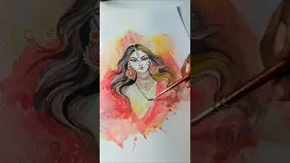 Durga maa water colour painting ✨😍 #art #durgamaa #painting