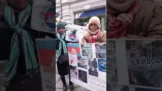 Cambodian citizens in Finland protest against Thailand's invasion of Cambodia.