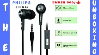 Philips Audio SHE1505 Wired in Earphones with Mic Black | Best earphones with mic under 500 | Bass