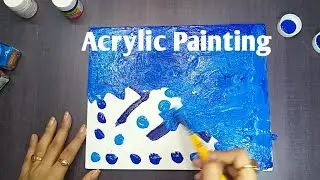 #Acrylicpainting on canvas for beginners #Stringpullpainting/white Deer in the forest