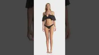Indah August Solid Flounce Bikini Top | SwimOutlet.com