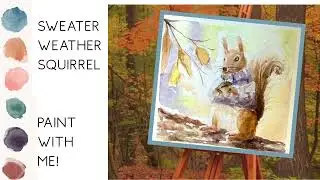 Sweater Weather Watercolor Squirrel 🐿️ painting tutorial 