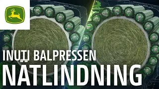 Inuti balpressen I Animering av n&auml;tlindning och inplastning p&aring; F442R fixkammarpressen I John Deere