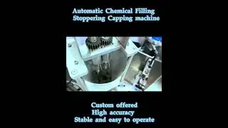 Automatic powder chemical liquid filling stoppering capping machine #fillingmachine #factory